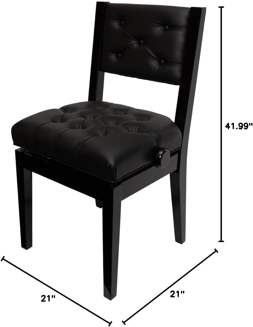 icefree Adjustable Piano Chair Bench with Back Support,Black Piano Stool Music Bench