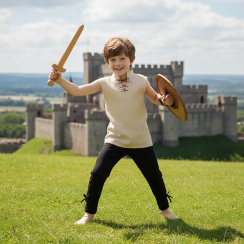 Disfraz medieval sin mangas para niños y niñas miniatura 4
