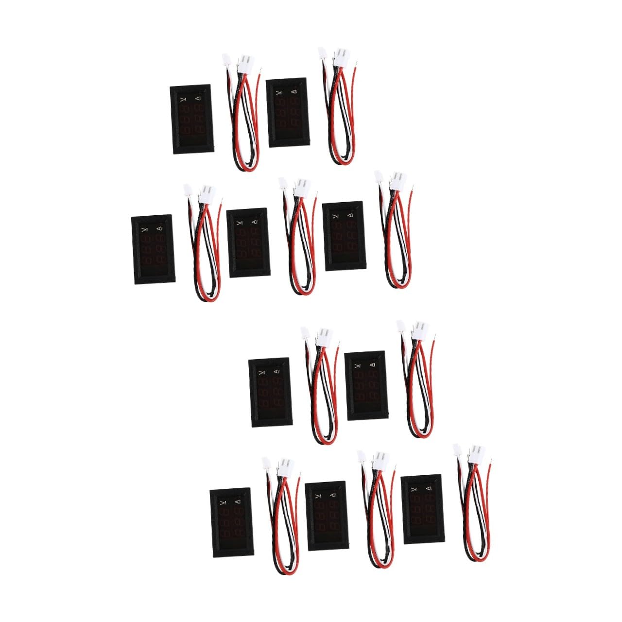 Gatuida 10pcs Digital Voltmeter Range Non-Contact Voltage Tester Led Display Simple Connection Battery and Power