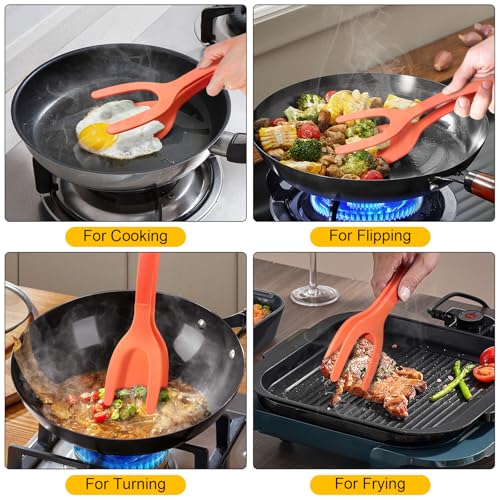 Silicone Spatula, BPA Free Kitchen Spatula, High Heat Resistant Rubber Spatulas, Ideal Kitchen Utensils for Non-Stick Pans, Sautéing, Frying, Baking, Turning and Flipping — view 3
