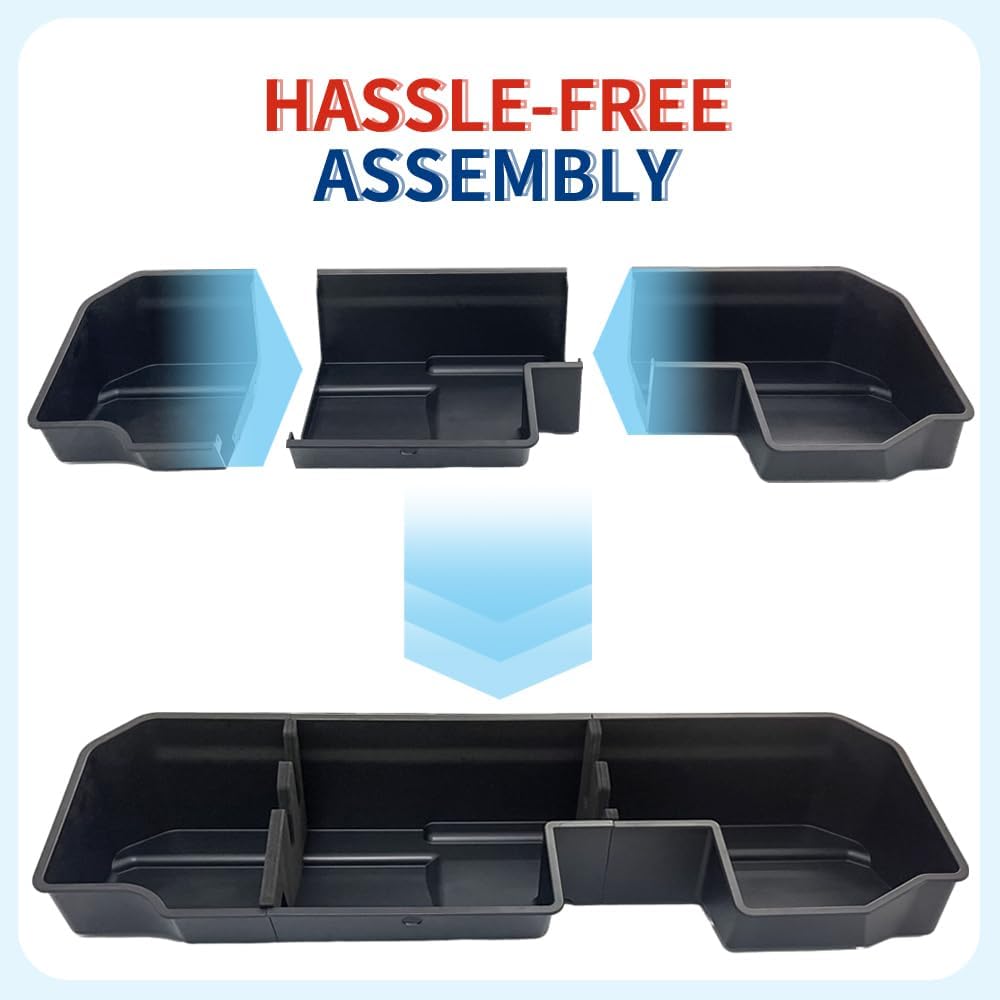 Rear Underseat Storage Compatible with 2019-2026 Chevy Silverado/GMC Sierra 1500, 2020-2026 2500HD 3500HD Pickup ABS Under Seat Organizer Bin (2019+ Silverado 1500)