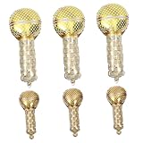 IMIKEYA 6 Stück Mikrofon Ballon Party Dekorationen Folie Geburtstag Aufblasbare Ballons Groß Hochzeitsdekor Szenendekoration Szenenlayout Requisiten Ballon Requisite