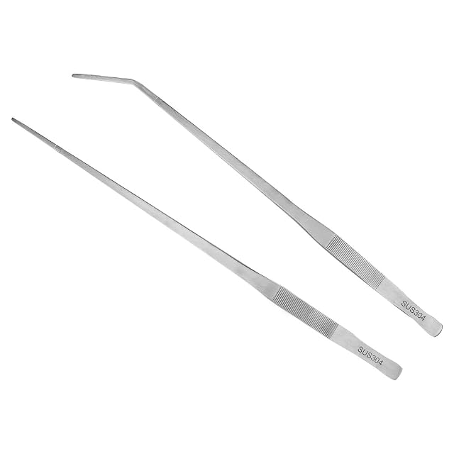 Foto 3 de 7 de 48 cm Straight Curved Stainless Steel Extra Long Tweezers Set,Aquarium Cleaning Tool Fish Tank Aquatic Plants…