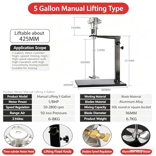 Agitateur d'air de 5 gallons pour atelier de teinture et peinture
