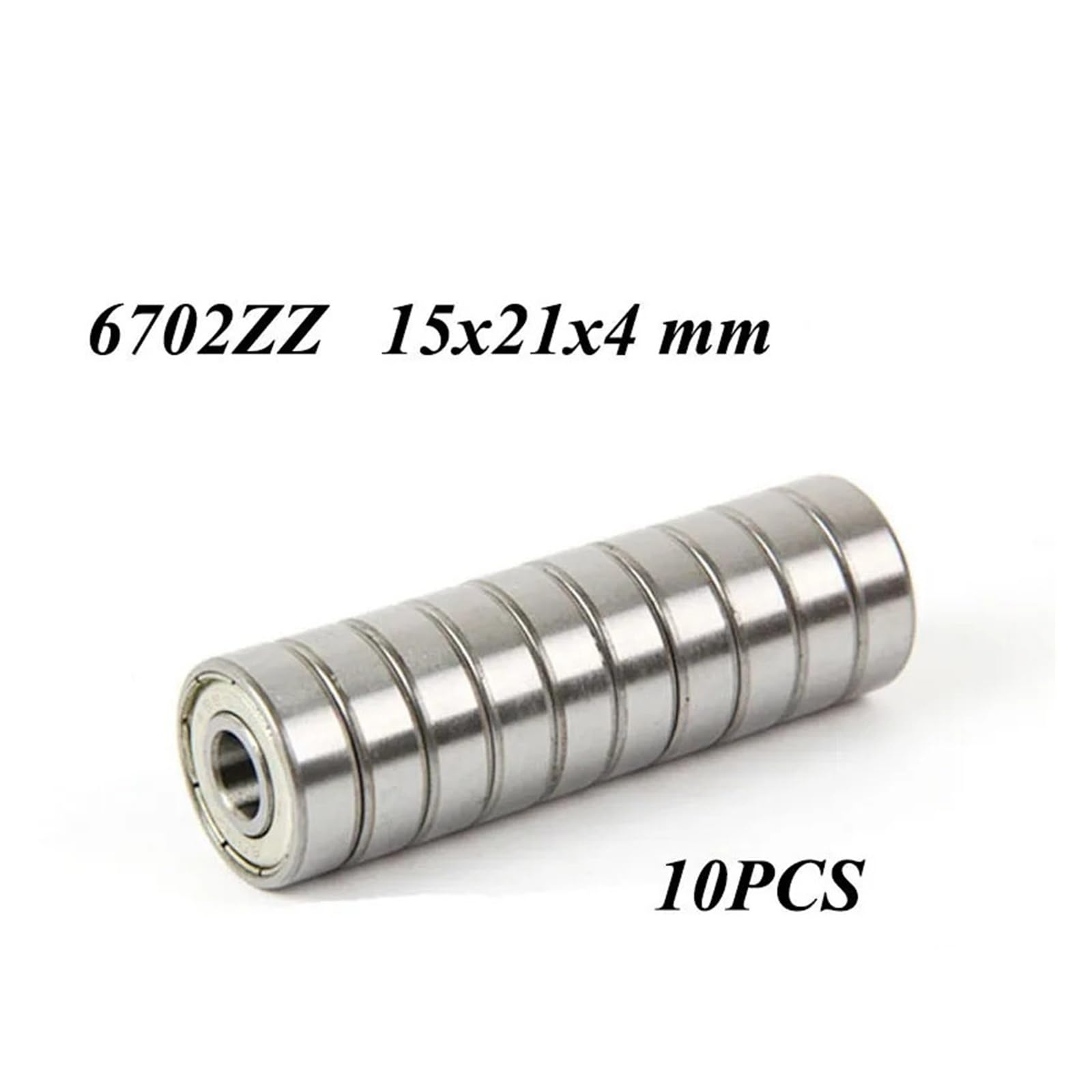 10 szt. ABEC-5 6702ZZ 6702z 6702 ZZ 15 x 21 x 4 mm metalowa uszczelka, ultra cienkie łożyska kulkowe zwykłe (ABEC 5)