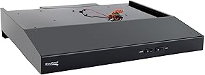 RecPro RV Range Hood with Charcoal Filter & LED Lamp | 12V DC Motor | 60W Energy Efficient | Built-in Charcoal Filter | Sleek Design | Hard-Wired Installation | 0.8A Fan Motor (Black)