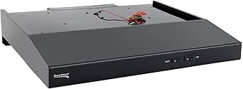 RecPro RV Range Hood with Charcoal Filter &amp; LED Lamp | 12V DC Motor | 60W Energy Efficient | Built-in Charcoal Filter | Sleek Design | Hard-Wired Installation | 0.8A Fan Motor (Black)