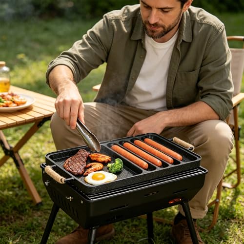 Batterie de cuisine d'extérieur : set de cuisson camping chaleur uniforme - 7