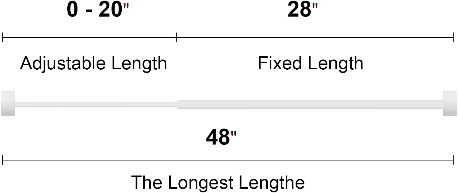 OLV 2 Pack White Curtain Rods for Window 28-48 inch, Adjustable Single Window Curtain Rods With End Cap Design Finials,Drapery Rods of Window Treatment,1 inch Diameter,Antique White,: Home Improvement