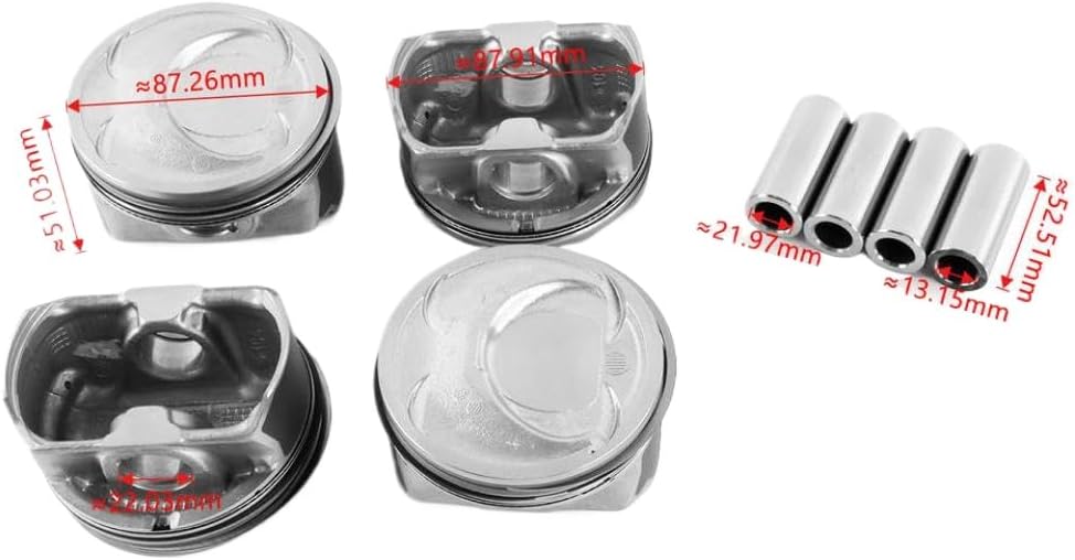 Engine Rebuild Overhaul Kit with Crankshaft Bearings, Piston Kits, Head Bolts and Gaskets for 2.4L G4KJ Engines (2006-2020)