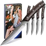 SYOKAMI Steak Knives Set of 4, 4.8 Inch Quality Japanese...