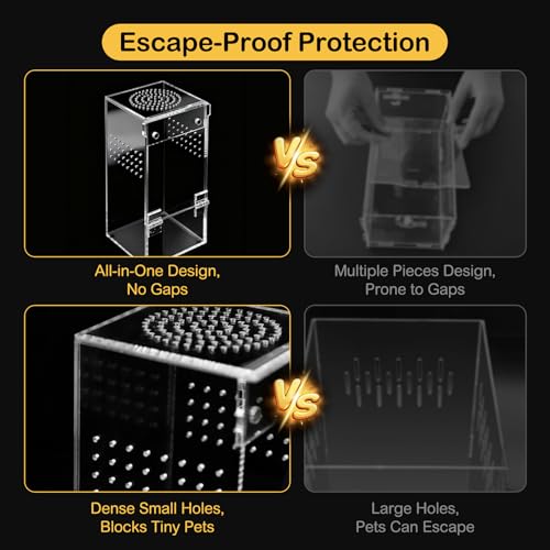 Image of Jumping Spider Enclosure Starter Kit,Escape Proof Ocean Terrarium | Praying Mantis Terrariums,Transparent Acrylic Complete Bug Habitat,All In One Arboreal Tarantula Cribs Cage,Insect Container