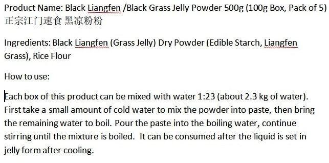 Miniatura 5 de Polvo de gelatina de hierba negra de 17.64 oz (caja de 3.53 onzas, paquete de 5 para hacer gelatina de hierba de 25 libras)