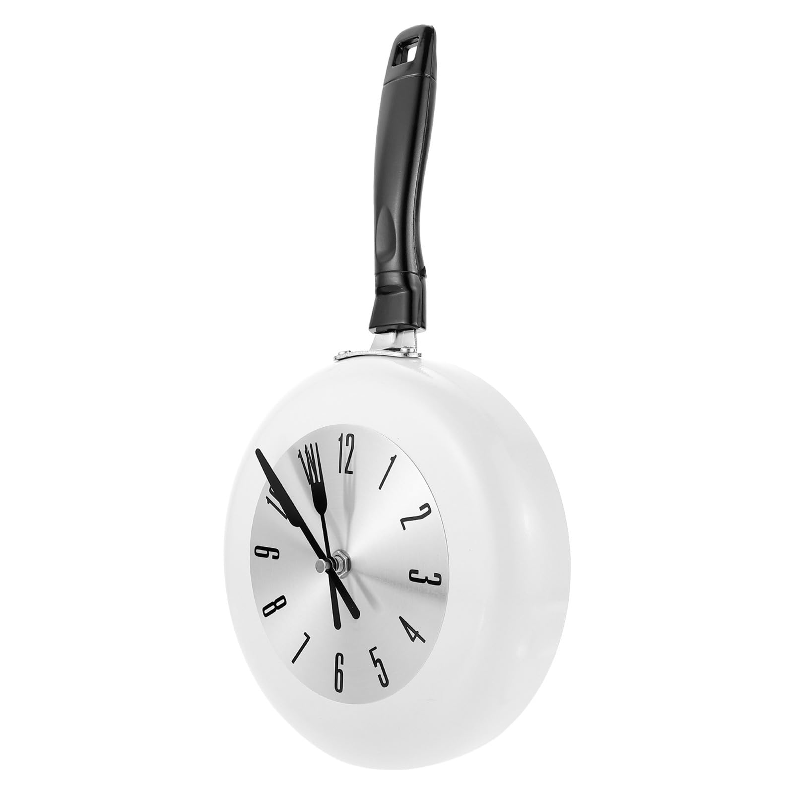 Orologio da Parete per Cucina Bianco in Acciaio Inox e Plastico Movimento al Quarzo e Design Rotondo, per Decorazione Domestica Silenziosa senza Batteria