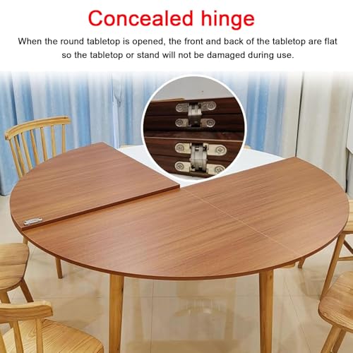 Table Ronde Pliable 130 cm en Bois Massif Extensible et Réglable