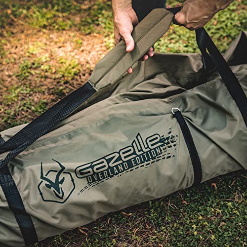 Gazelle Tents™ T4 Water-Resistant Duffle Bag, 600D Oversized Duffle Bag, Padded Straps, Sealed Seams, External Stake Pouch, Zipper Cover, Alpine Green, GA1162