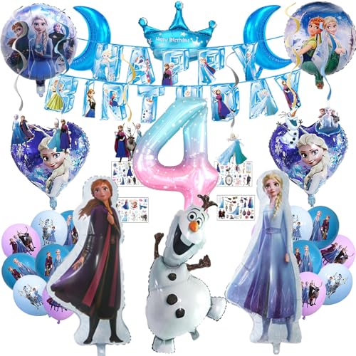 40 Stück bluey geburtstagsdeko Mädchen geburtstagsparty deko 4 Jahre Temporäre Tattoo-Aufkleber für Kinder Anime-Figuren-Folienballons Banner Dekorationen für Kinder geburtstage