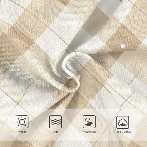 KLL Check Pattern Beige White Boys Toddler Comfort Nighttime Underwear Breathable Undies3