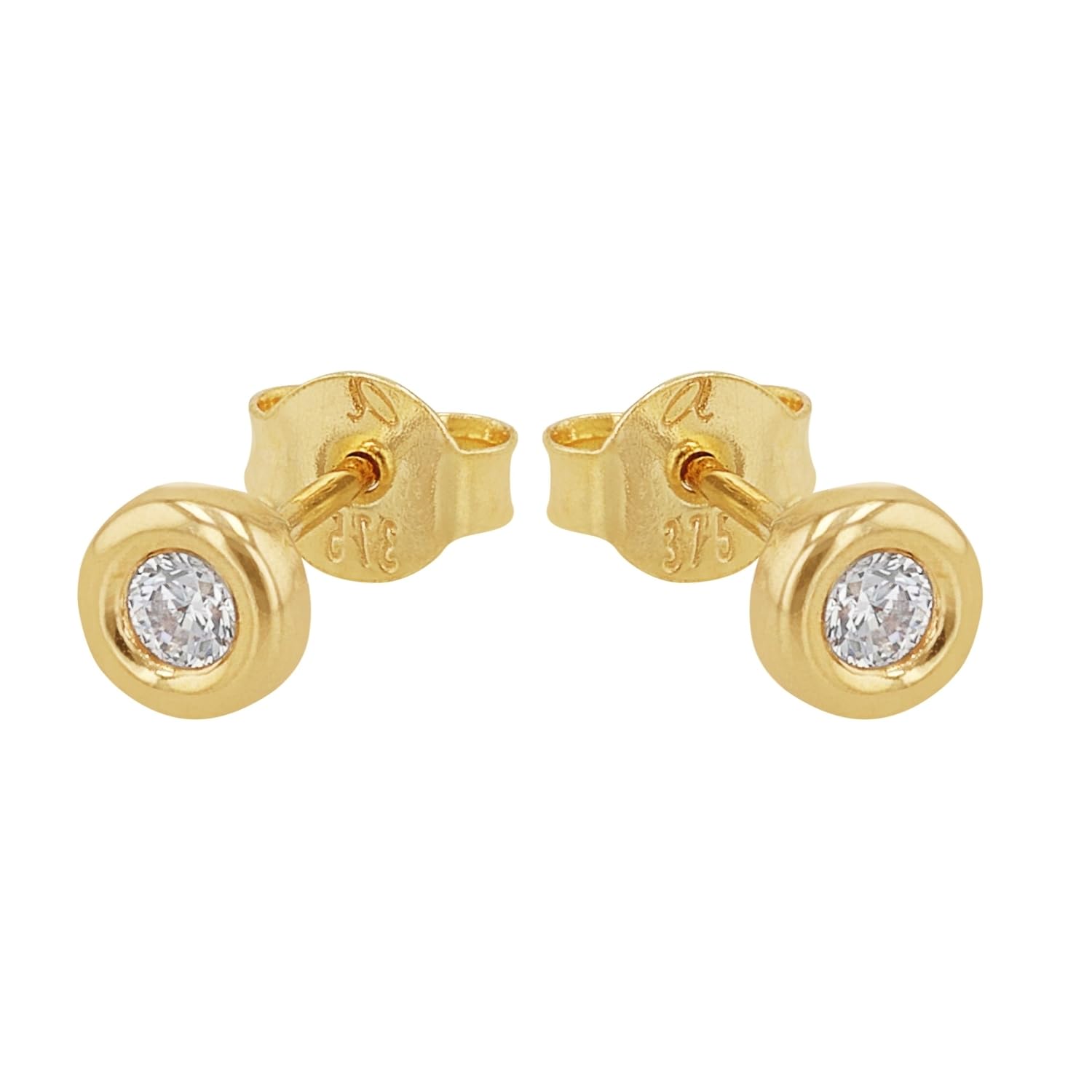 Amor Ohrstecker Unisex Damen Herren Ohrschmuck, mit Zirkonia synth., 0,4 cm, Gold, Kommt in Schmuck Geschenk Box, 2013893