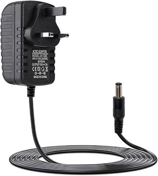 12V 2A Power Supply Adapter UK Plug, 2M DC Cable Universal AC 100-240V to DC 12V 24W Transformer Charger for LED Strip Lights, CCTV Camera, Router, DVR, NVR, Audio Equipment