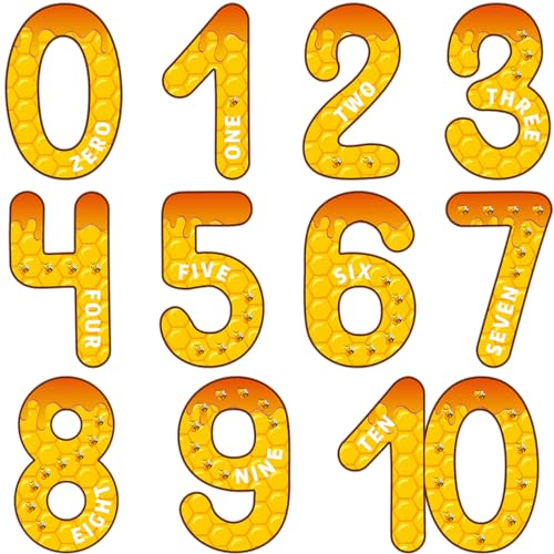 Qyeahkj Jumbo Numbers Bee Hive Bulletin Board Educational Math Posters for Kids Toddlers Teacher Must Haves for Classroom Elementary Learning Wall Supplies Number Preschool Classroom Decorations