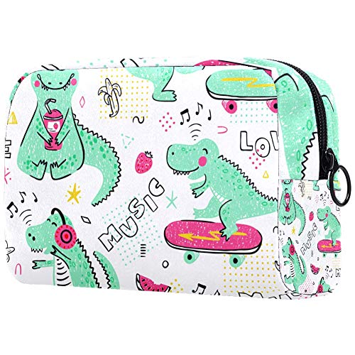 Preisvergleich Produktbild Musikliebhaber Dinosaurier Kosmetiktasche Kosmetiktasche für Frauen Reißverschluss Tasche Funktion Frauen Reise Make-up Tasche Kulturbeutel Kulturbeutel