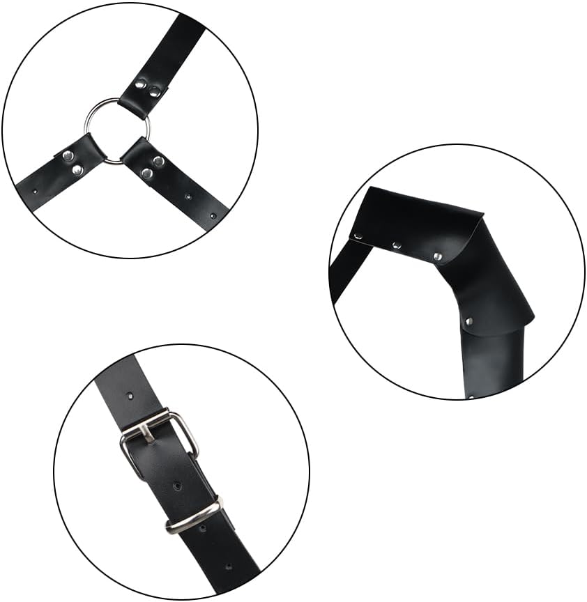 Viking Warrior Shoulder Armor for Men Adjustable Medieval Leather Harness Pad Renaissance Halloween Cosplay Costume - Image 5