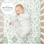 Yoofoss Muslin Feuilles de lit pour garçons filles 100% Feuille de bébé en coton 2 Pack doux et respirant pour Matelas de crèche standard & Matelas pour tout-petit 52"x28" Feuilles & Vert