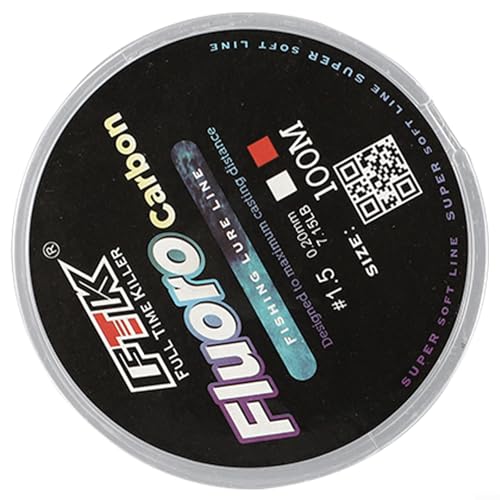 Línea de pesca invisible de fluorocarbono, 100 m, líder de fibra de carbono, 1.9-15.6 kg (1.5-0.20mm-3.2 kg, blanco) Línea de pesca invisible de fluorocarbono, 100 m, líder de fibra de carbono, 1.9-15.6 kg (1.5-0.20mm-3.2 kg, blanco)