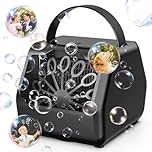 Bubble Machine, Bubble Machine for Kids 16000+ Bubbles/Min with 2 Speeds Portable Bubble Maker, Electric Bubble Blower for Kids Parties, Birthday, Wedding Scene, Camping, Powered by USB or Batteries