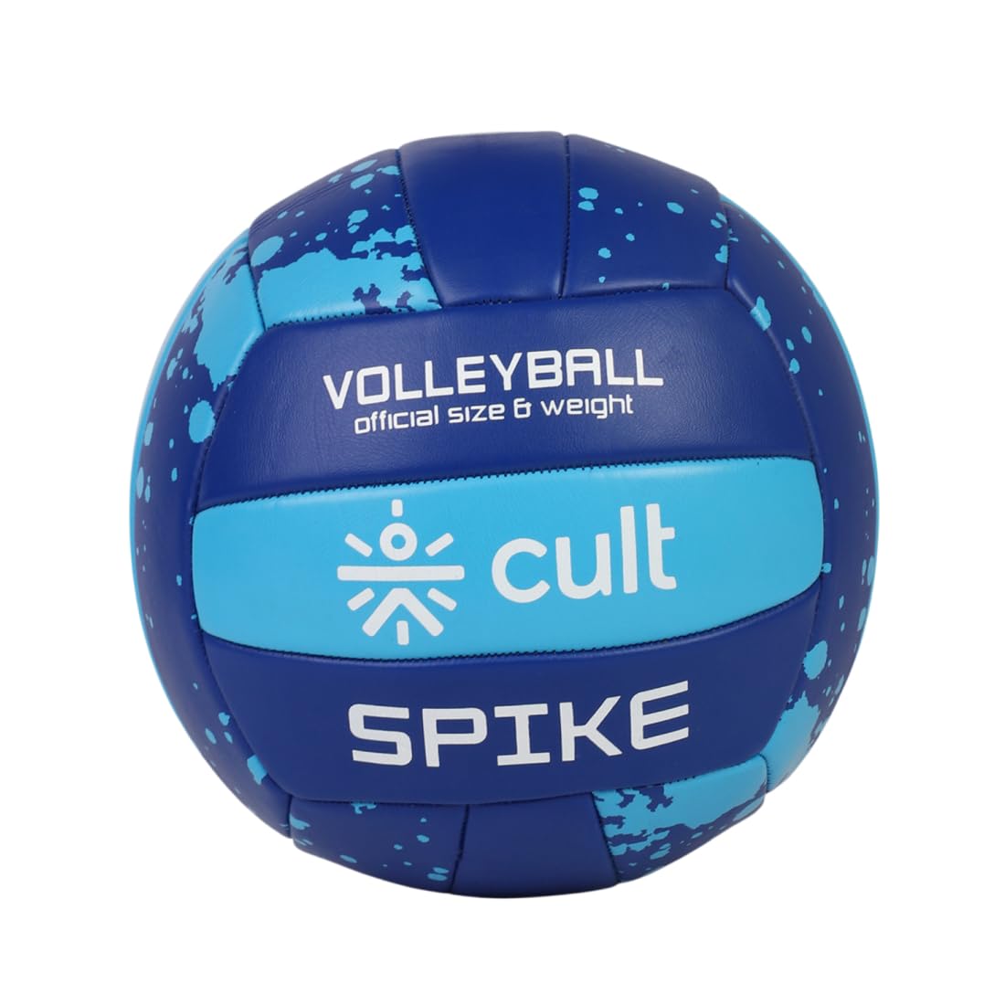 CULT Volleyball Spike Blue Size 4 Official Training & Match Volleyball for Indoor & Outdoor Play Durable PVC, Strong Grip, Soft Touch & Air Retention