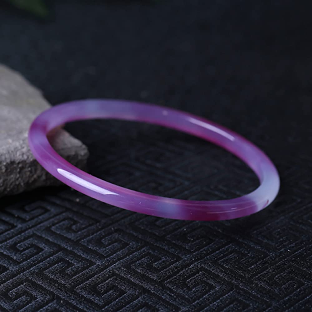 Elegancka damska bransoletka z jadeitu, naturalny fioletowy chalcedon, agat, jadeit, etniczny styl, kolorowa bransoletka z jadeitu z pudełkiem 60 mm 55 mm