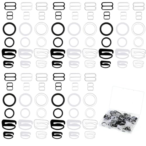 Lot de 252 anneaux de fermeture pour soutien-gorge - 12 mm et 8 mm - Anneaux réglables - Lingerie...