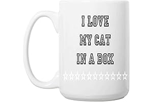 White Cardboard Gift Boxes for Cat Lovers with a Hilarious Ceramic Mug