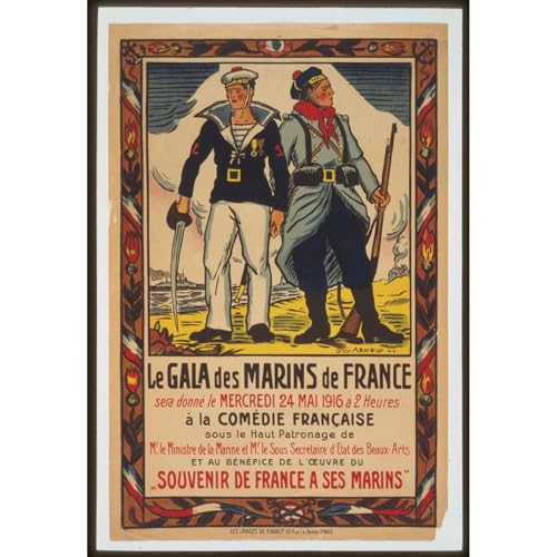 Poster vintage Mariners de France magnifique impression d'art géante