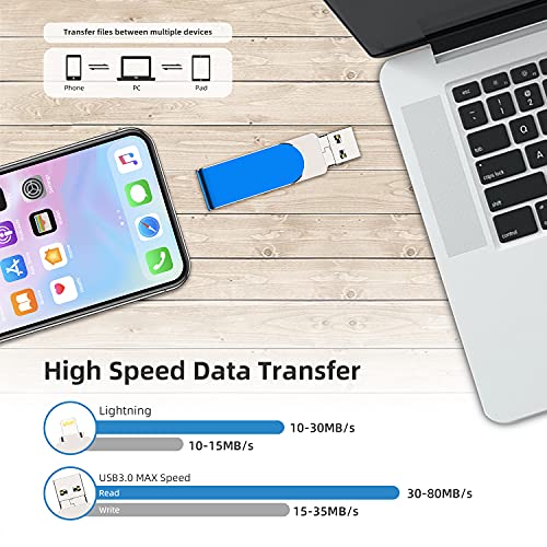 128GB USB Stick Kompatibel mit iPhone 4 zu 1 USB 3.0 Handy Photostick Speichererweiterung Kompatibel mit Laptop Tablet… – Bild 8