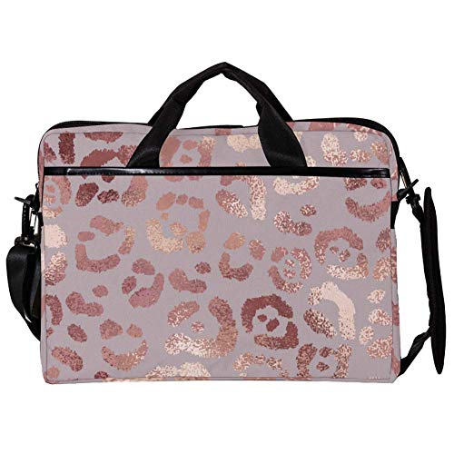 Maletín bandolera oro rosa con diseño de piel de leopardo multicolor