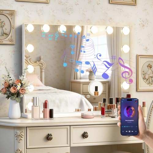 Ratsamee Hollywood Vanity Mirror with Lights Bluetooth USB Charging Port