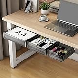 3 Pack Under Desk Drawer Organizer,Large & Medium & Small Pull Out Drawer for Office,Under Desk Storage Drawers,Hidden Storage Organizer,Under Cabinet Drawers Slide Out