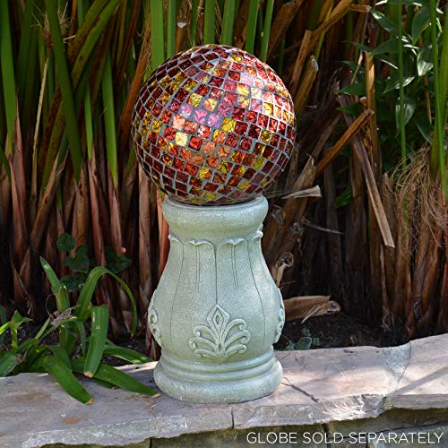 Alpine Corporation 12" Tall Indoor/Outdoor Roman Column Gazing Globe Display Stand #TOP1