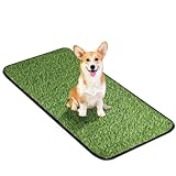 Artificial Grass Mat, Dog Grass Pee Pads, Fake Grass Pad for Pets Potty Training, Soft Grass Rug, Grass Doormat with Drainage Holes, Pet Turf for Indoor Outdoor Use, Washable(15.7''*31.5'')
