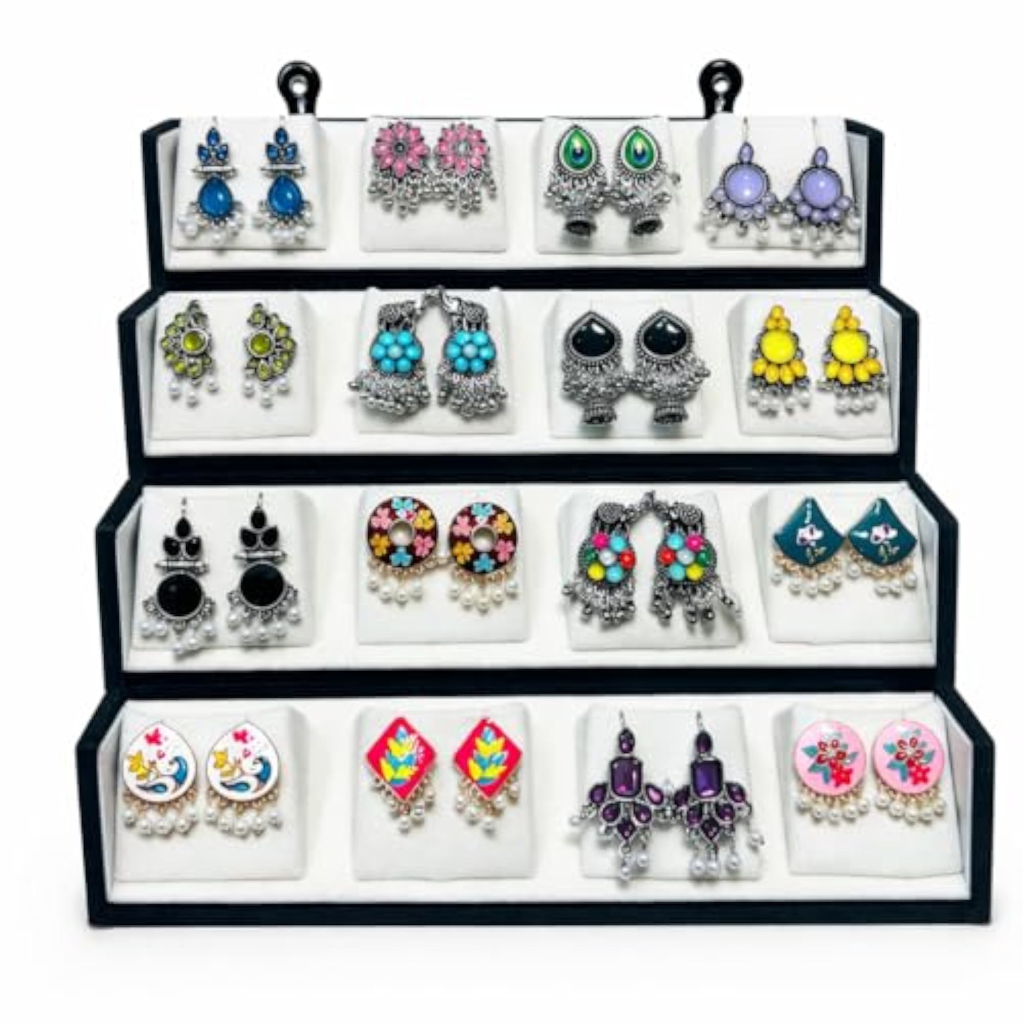 16 Pair Velvet Jhumka Box for Women, Premium Organizer Gift