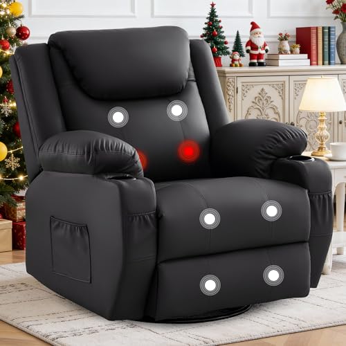 Korser Oversized Recliner Chair, 360° Swivel Recliner for Adults,Swivel Rocker