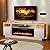 Zionheat 70'' TV Stand with 36'' Fireplace-LED Entertainment Center for 75+ inch TV-White TV Cabinet with Storage, Modern TV Console for Living Room