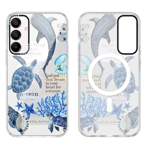 Coque Samsung A15 5G en TPU premium transparent et compatible MagSafe motif baleine
