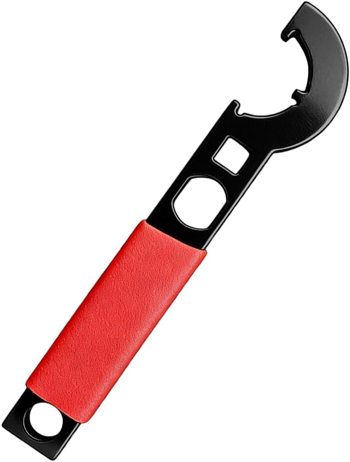 Zpana Car Armorers Wrench, Corrosion-Resistant Multi-Function Vehicle Hand Nut Wrench Tool with Non-Slip Grips, Automotive Castle Nut Removal and Installation Tools, Universal Fit (Red)