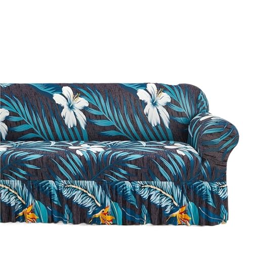 Housse de canapé extensible à fleurs lavable contre les taches de canapé d'angle