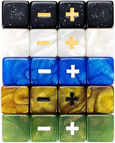 Wiz Dice - Fudge Dice GM Starter Set - Polyhedral Dice Set with a Dice Bag for Tabletop RPG Adventure Games - D6 Dice with Plus, Minus and Blank Faces for Fudge RPG Systems - Terrestrial - 20 ct
