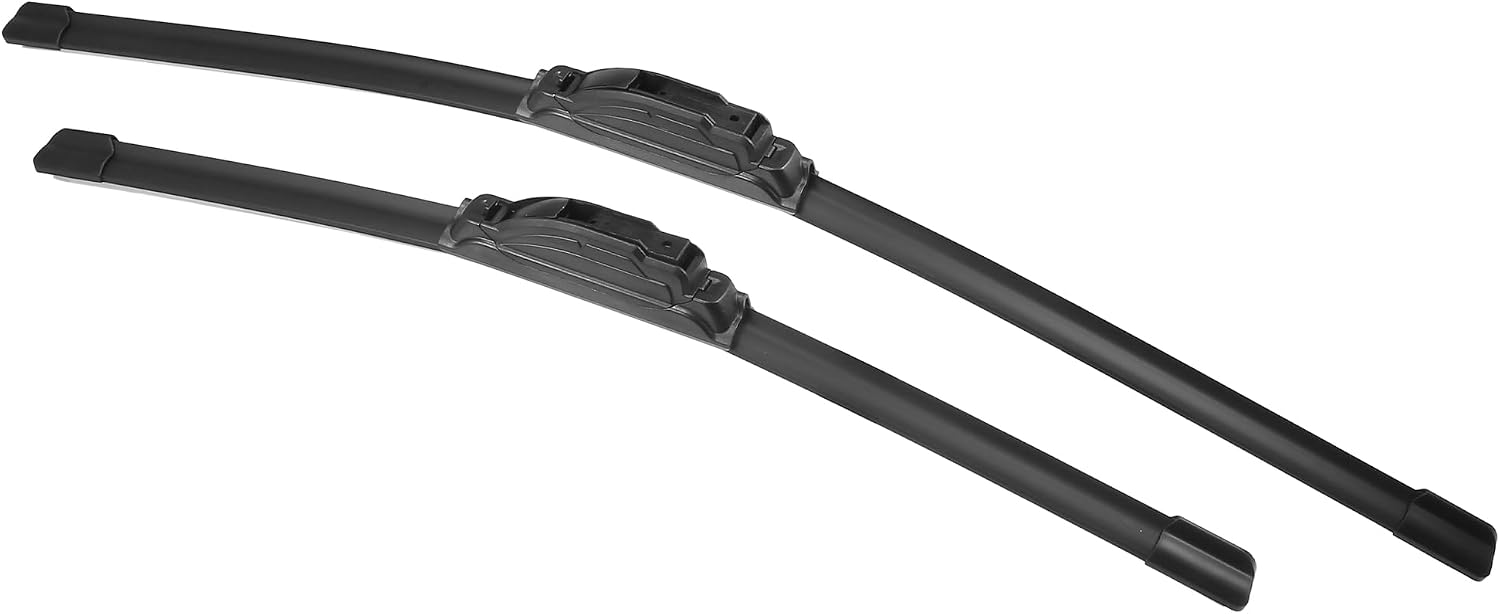 X AUTOHAUX 2pcs 24"+18" Silicone Front Windshield Wiper Blade for Mazda CX-5 2013-2016 Windscreen Wiper OE Replacement Set All-Seasons J/U Hook