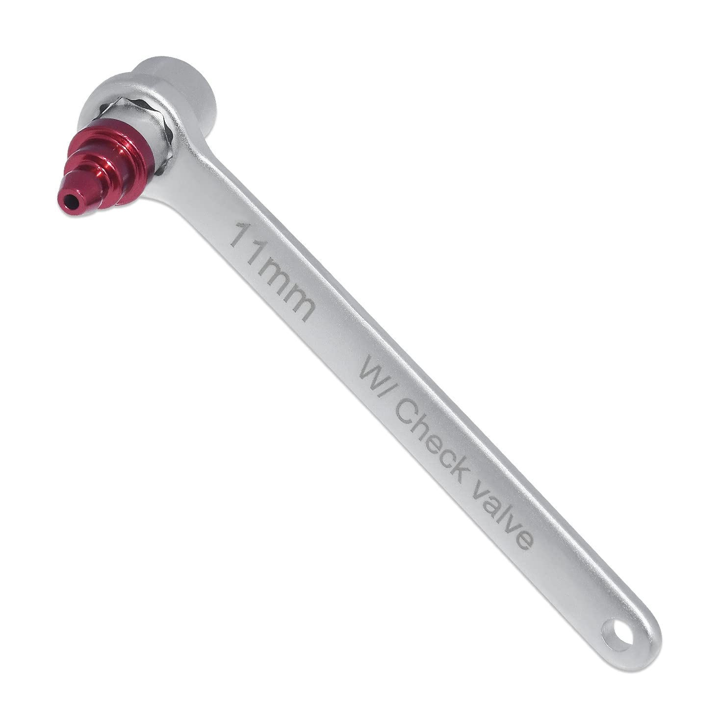 Firstinfo Tools Fit Your Needs Red Firstinfo Mini 11Mm Brake Fluid Clutch Bleeder With One-Way Check Valve, 6 Point Socket And Wrench For Brake Bleeding And Hydraulic Clutch Systems